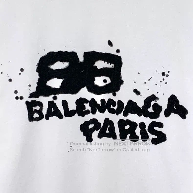 Balenciaga Balenciaga White Logo Letter Graffiti Print Cotton Round N Size US S / EU 44-46 / 1 - 4 Thumbnail