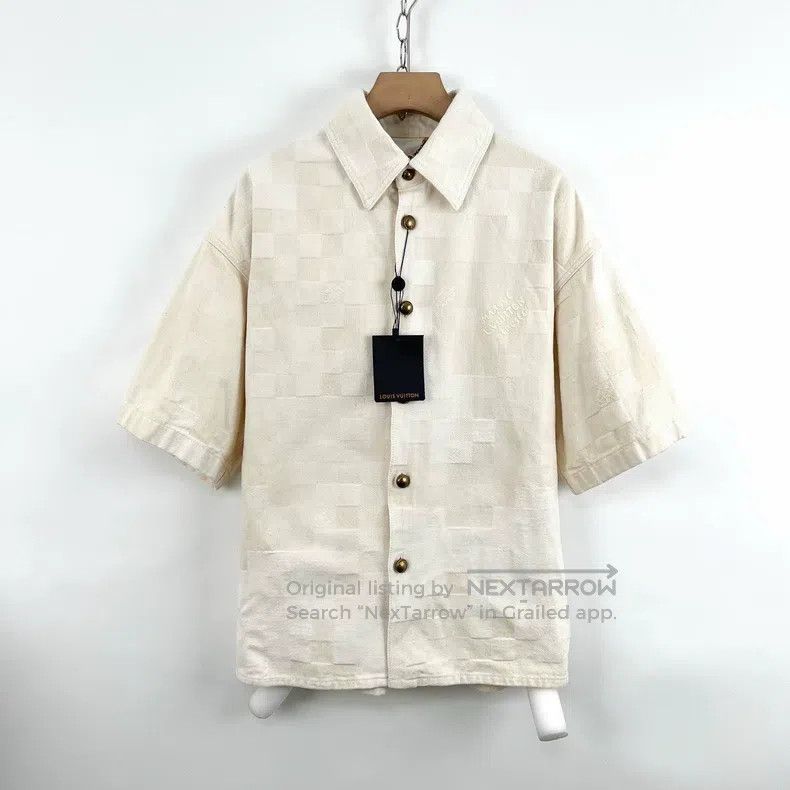 Louis Vuitton Embroidered logo checkerboard short sleeve s
