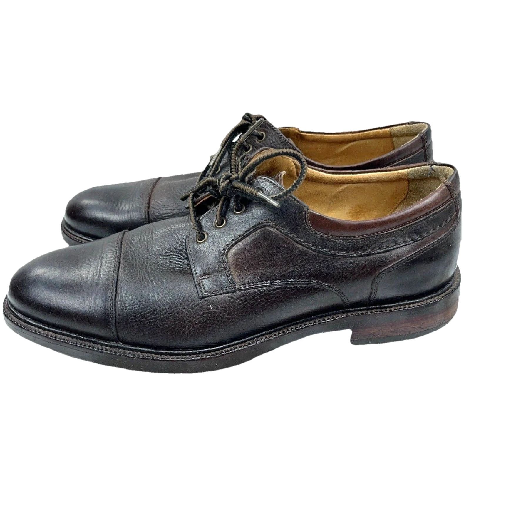 Johnston & Murphy Johnston & Murphy Dress Oxford Shoes Cap Toe Brown Leather 20-8922 M 10 Mens Brogue Sheepskin Lining Leather Upper Brown Style Classic Size ONE SIZE - 4 Thumbnail
