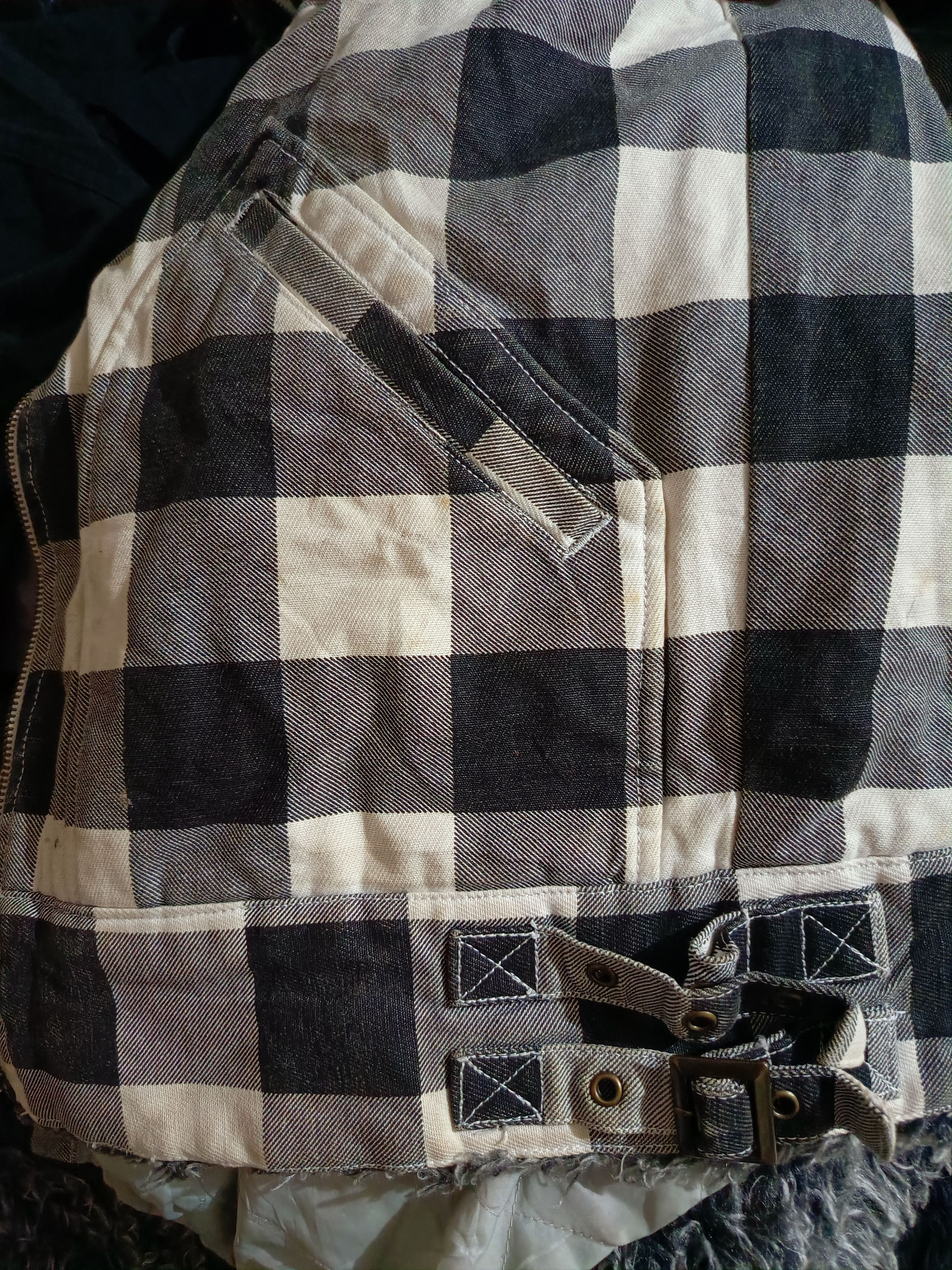14th Addiction × Woolrich Woolen Mills Vintage Faux Fur Collar Checkered Detroit Jacket Size US L / EU 52-54 / 3 - 6 Thumbnail