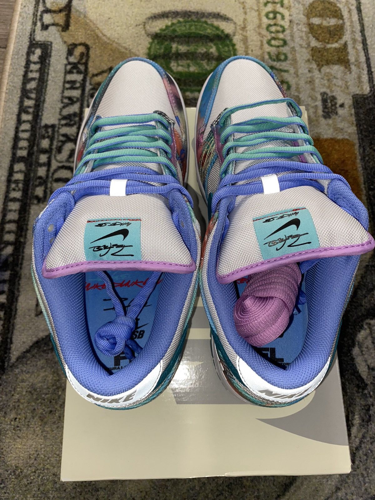 Nike Nike SB Dunk Low Futura Laboratories Bleached Aqua Size US 11.5 / EU 44-45 - 5 Thumbnail