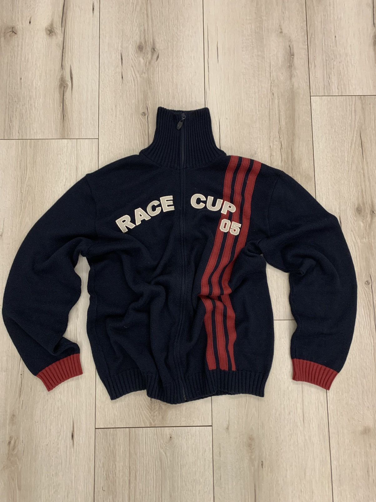Diesel × Hysteric Glamour × Vintage KNIT VINTAGE MOTO RACING ZIP SWEATER Size US XL / EU 56 / 4 - 1 Thumbnail