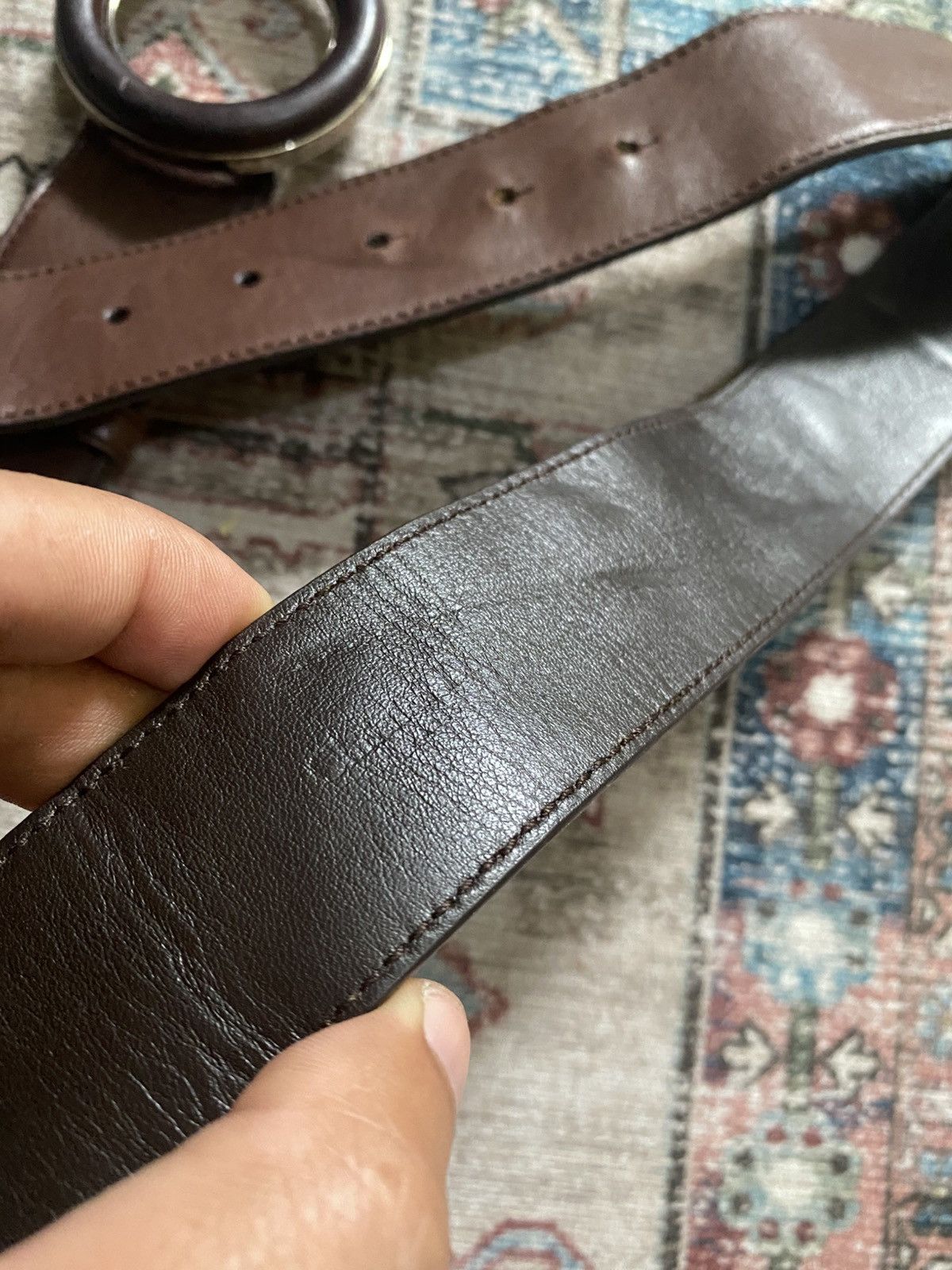 Christian Dior Monsieur Christian Dior O leather Belt Size ONE SIZE - 3 Thumbnail