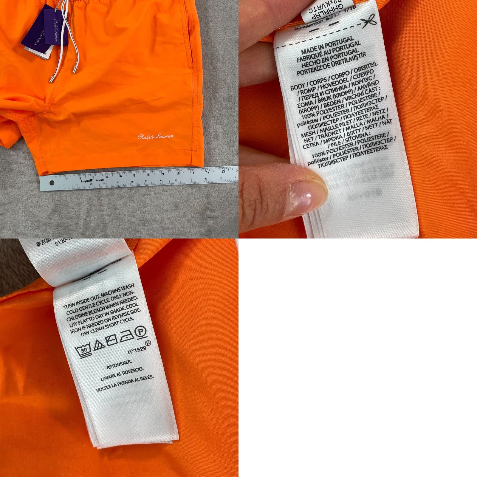 Ralph Lauren Purple Label Polo Ralph Lauren Purple Label Amalfi Swim Trunks Men Medium Orange Pop NWT 95 Size US M / EU 48-50 / 2 - 9 Thumbnail