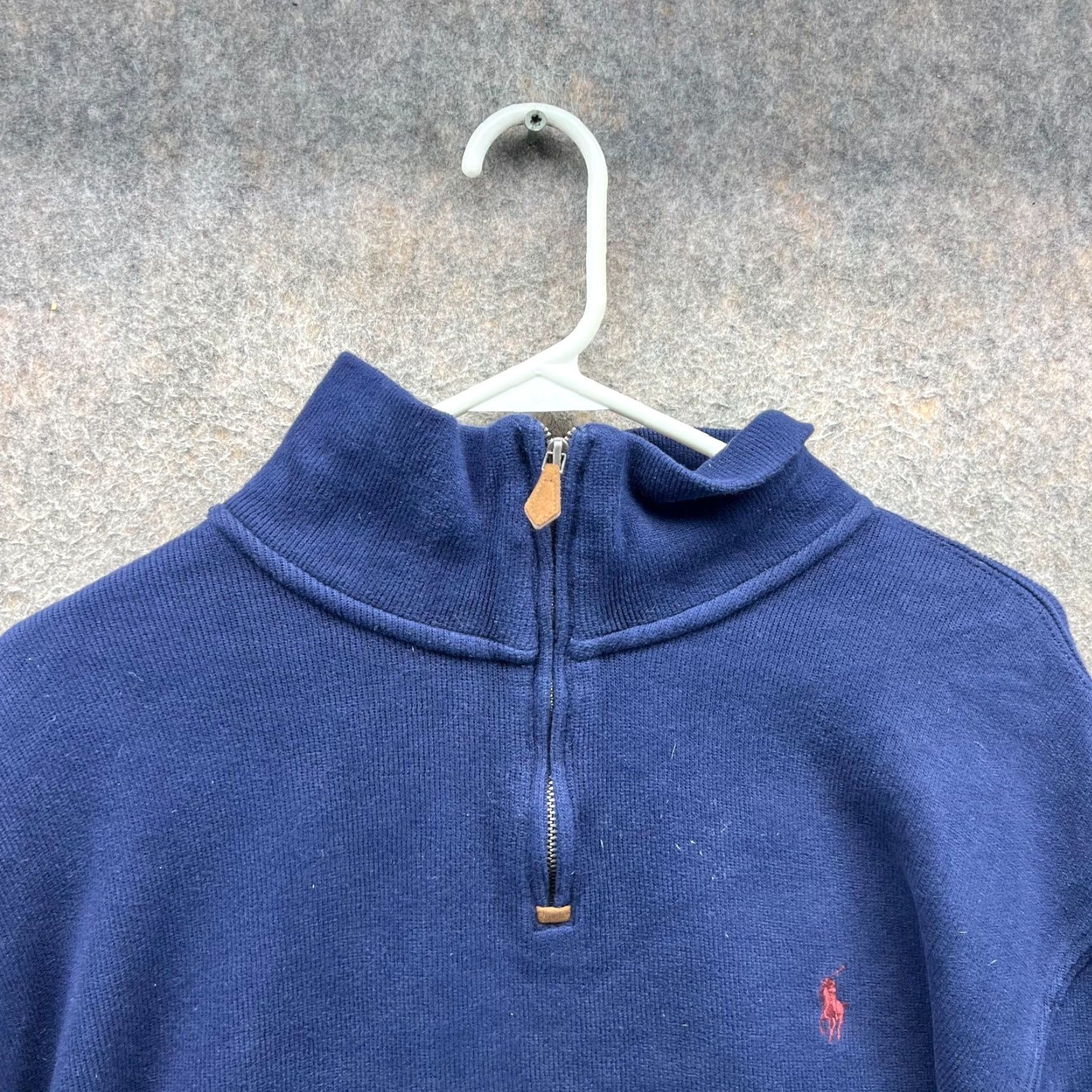 Polo Ralph Lauren VINTAGE Polo Ralph Lauren Pullover Sweater XL Blue Navy Men Regular Knit Fleece Logo 90s Size US XL / EU 56 / 4 - 7 Thumbnail