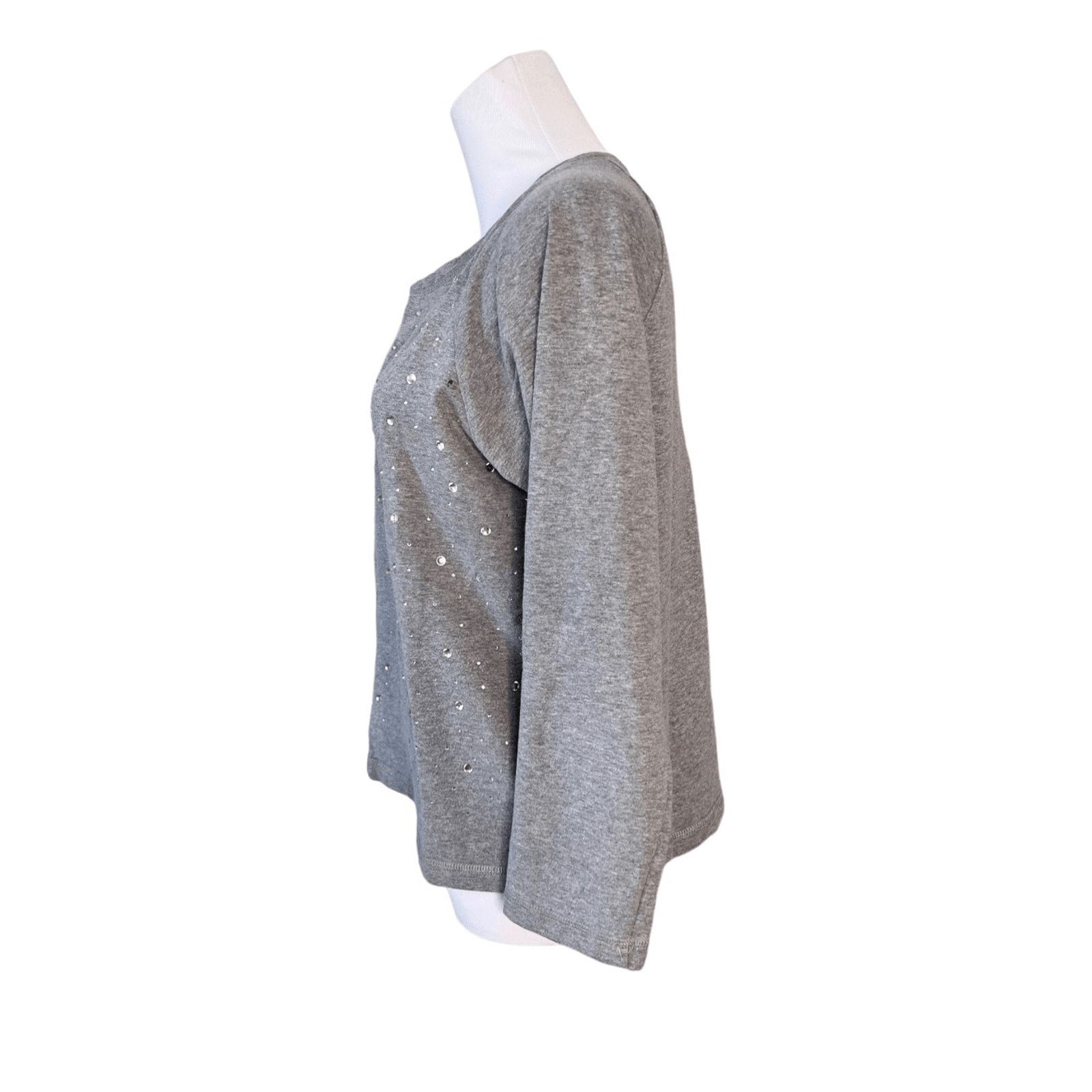 Chicos Weekends + Chico's French Terry Gray Sweatshirt 1=M=8/10 Size M / US 6-8 / IT 42-44 - 2 Thumbnail