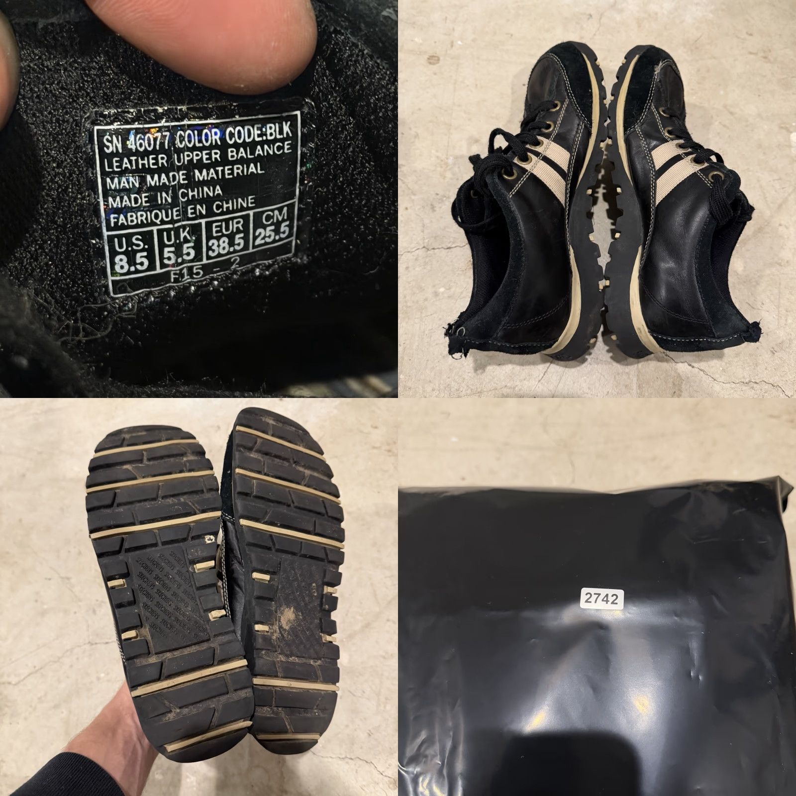 SKECHERS Skechers Sneakers Women Black Retro Suede Leather Size 8.5 46077 Tears Distres Size US 6 / IT 36 - 8 Thumbnail