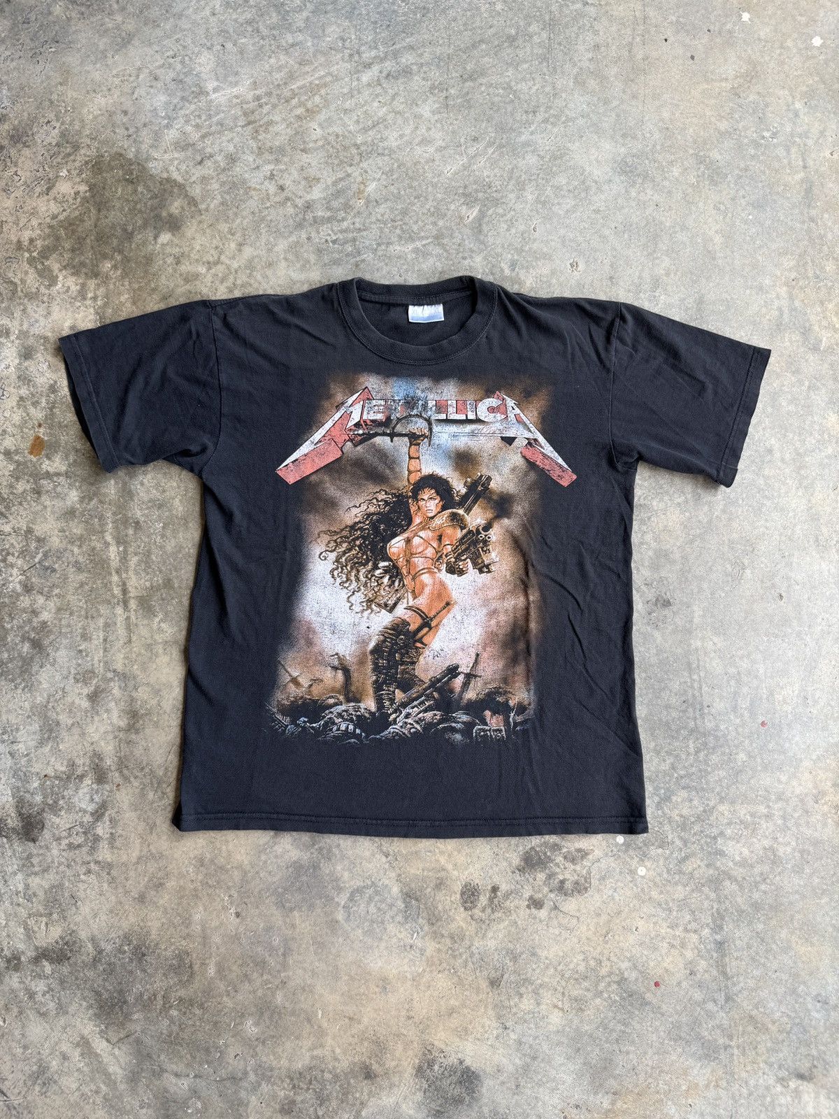Band Tees × Metallica × Vintage *RARE* METALLICA WOMAN WARRIOR GUN VINTAGE 90s 00s Size US XL / EU 56 / 4 - 1 Thumbnail