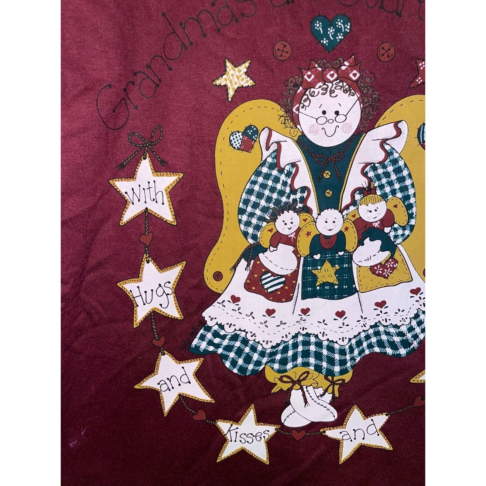 Jerzees Vintage Grandma Shirt Guardian Angels Child Care Red Tee 90s Size US S / EU 44-46 / 1 - 4 Thumbnail