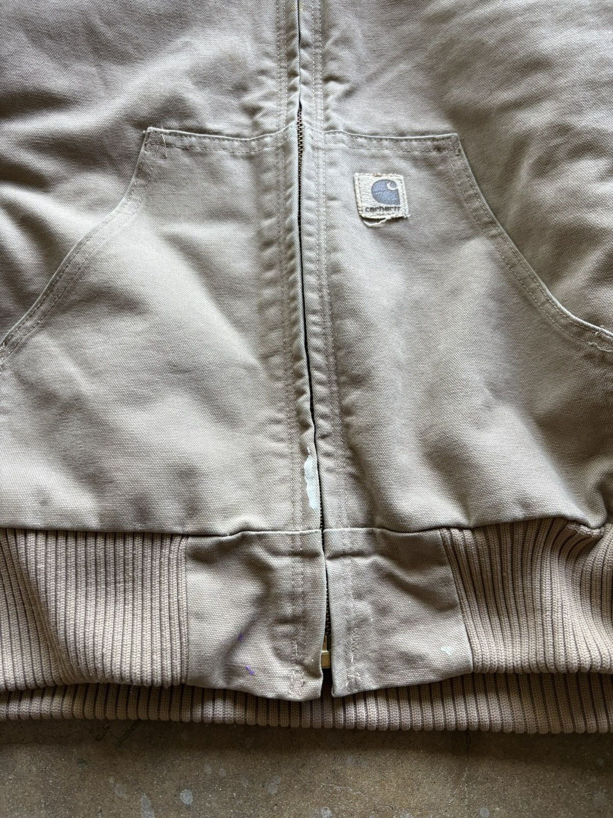 Vintage Vintage 2000s Carhartt Baige Streetwear Baggy Zip Up Jacket Size US M / EU 48-50 / 2 - 9 Thumbnail