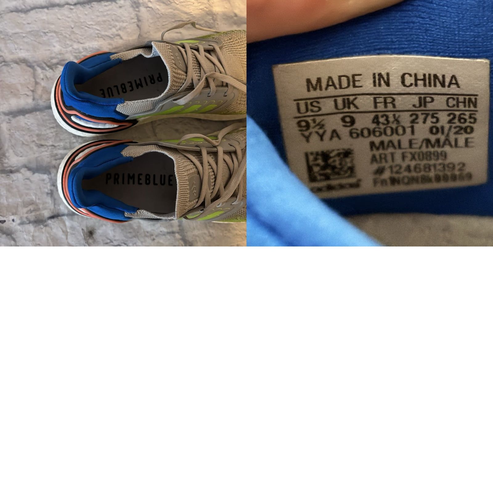 Adidas Adidas UltraBoost 20 Signal Green/Glory Blue/Grey FX0899 Sneaker Men 9.5 Medium Gray Athletic Running & Jogging 2020 Size US 9 / EU 42 - 9 Thumbnail