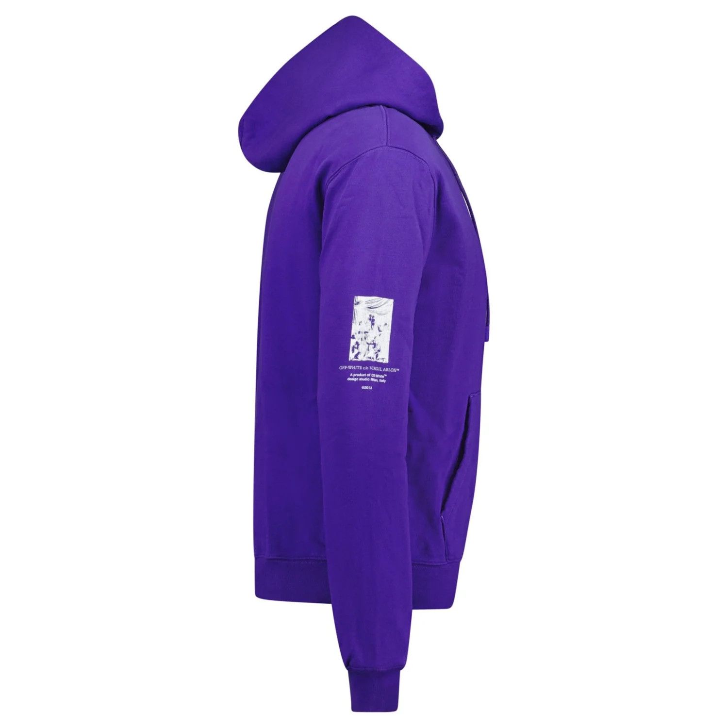 Off-White o1gr1nt1124 Paint Mirror Slim Hoodie in Purple White Size US M / EU 48-50 / 2 - 2 Thumbnail