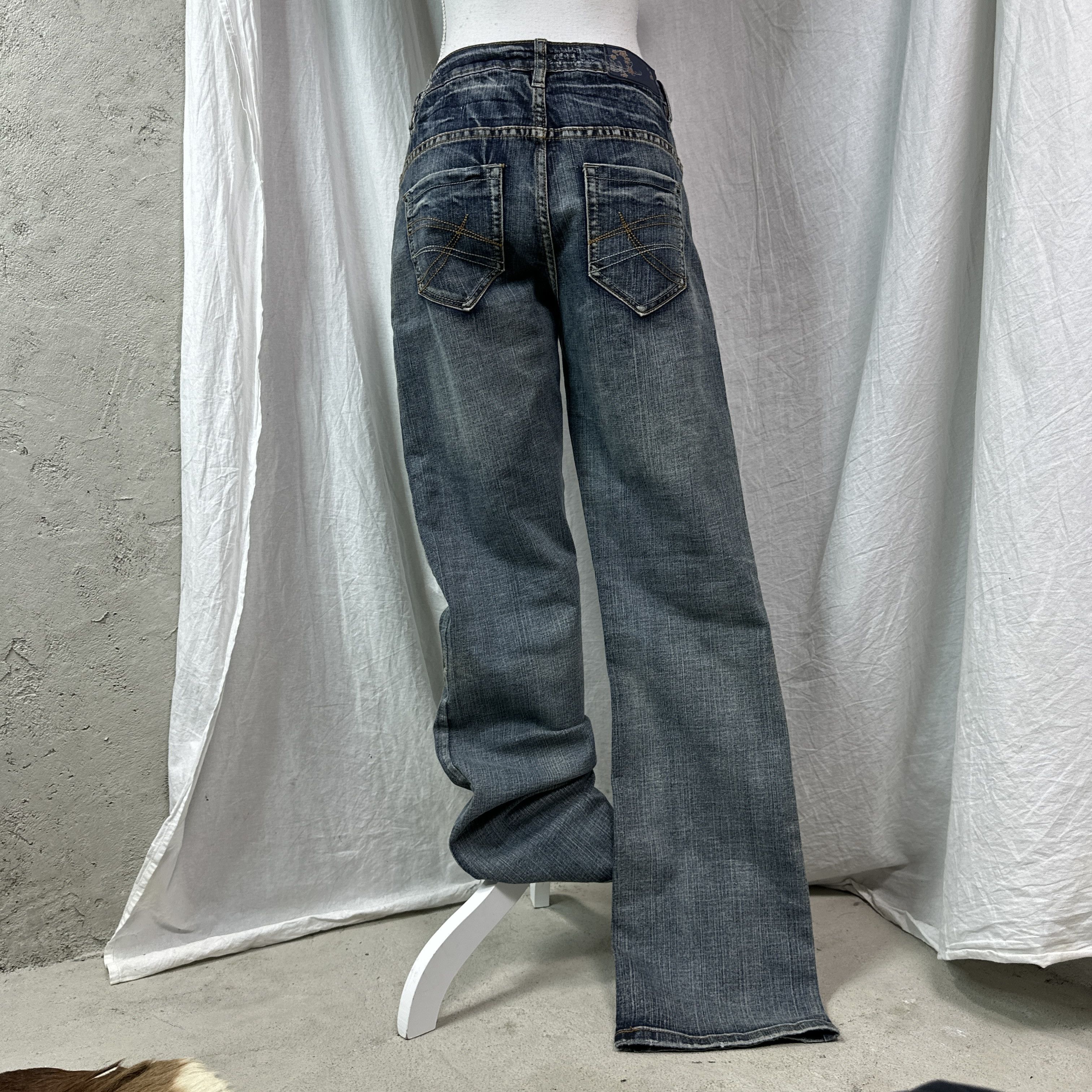 Vintage Vintage Denim Washed Straight Wide Leg Jeans Y2K Size 27" / US 4 / IT 40 - 3 Thumbnail