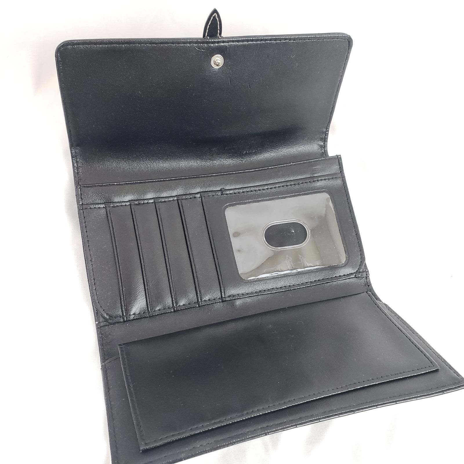 Designer VTG Stylish Black Croc-Pattern Wallet Size ONE SIZE - 5 Thumbnail