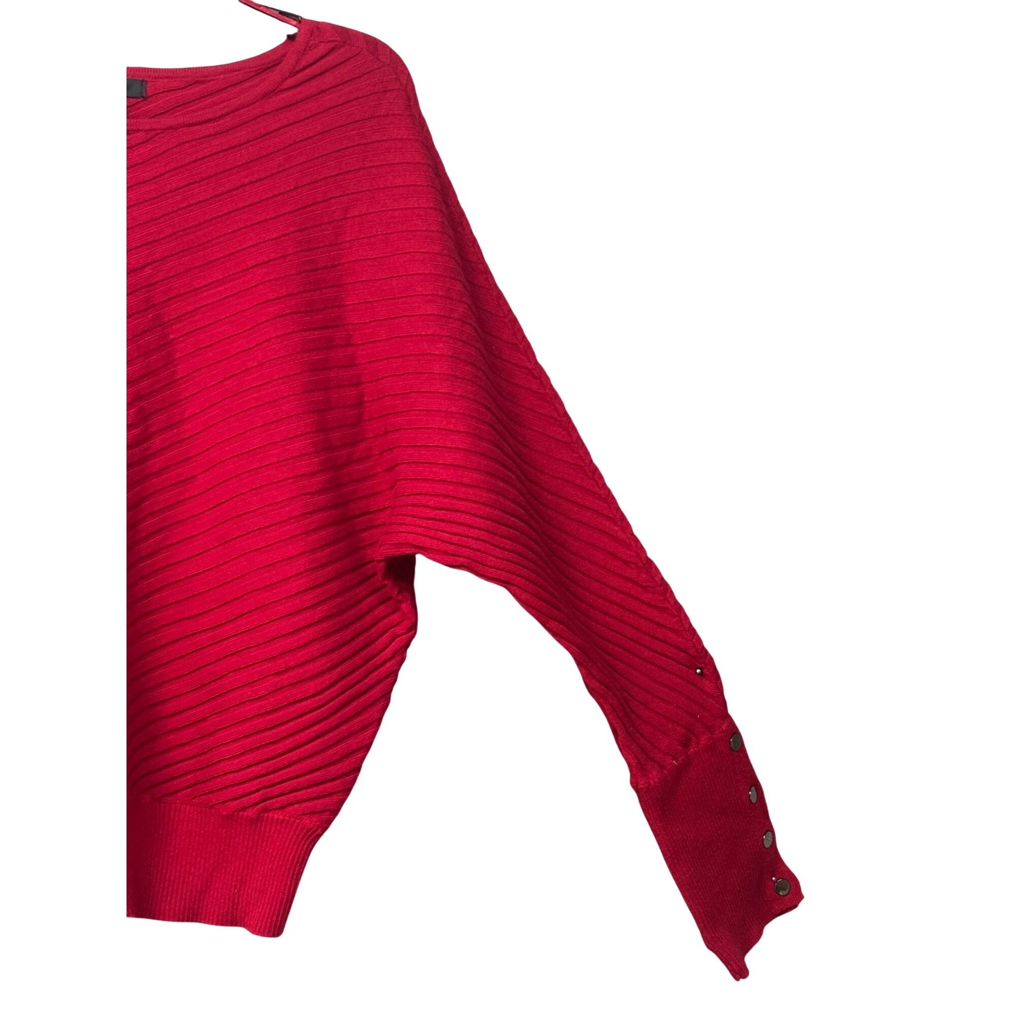 Alfani Alfani Women’s Petite Mitered Ribbed Dolman Sweater, Red, PX Size ONE SIZE - 3 Thumbnail