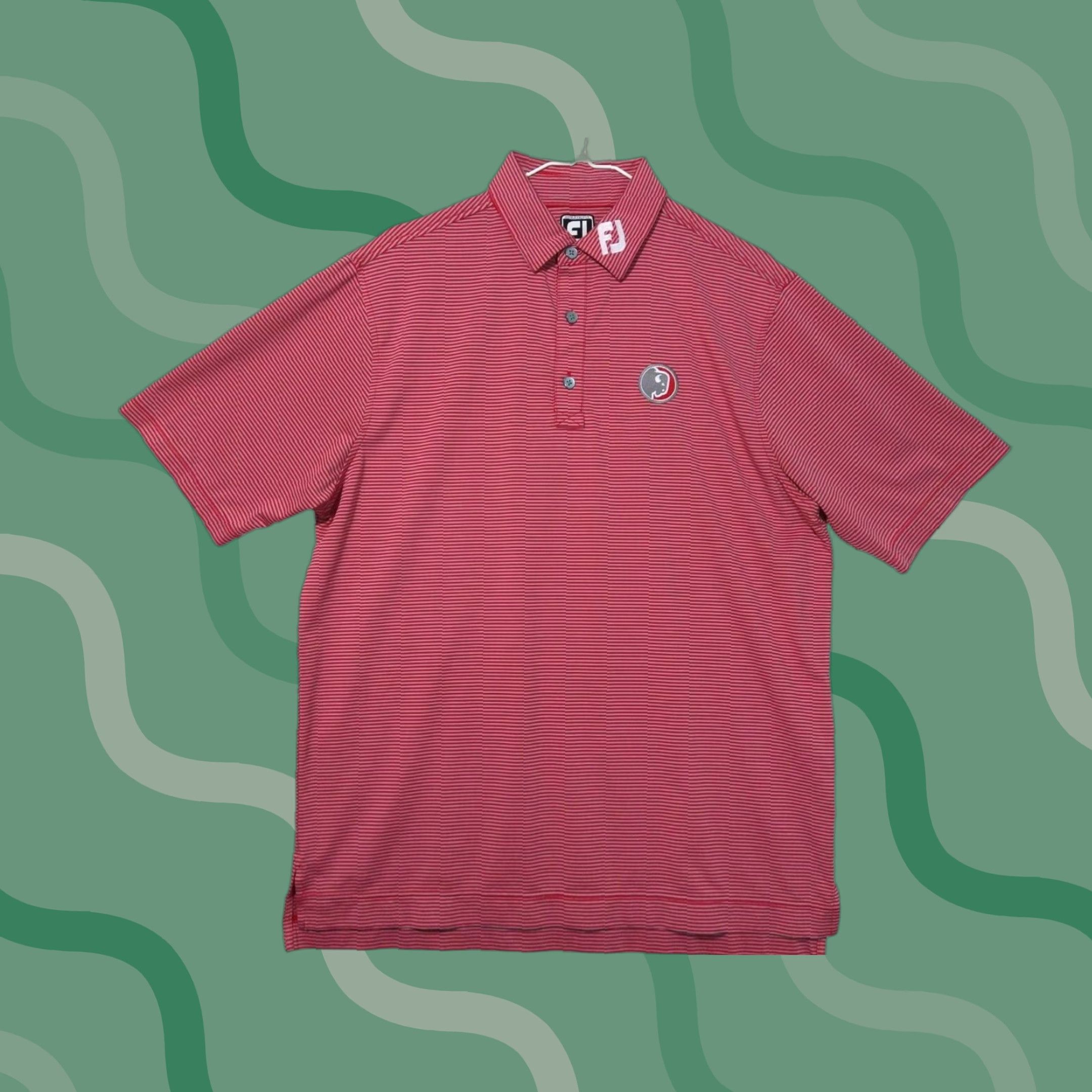 Footjoy FootJoy Polo Shirt Mens Large Gray Striped Performance Golf Athletic Fit Size US L / EU 52-54 / 3 - 1 Thumbnail