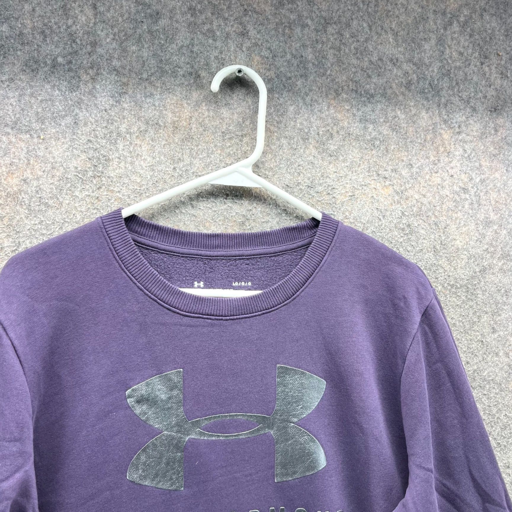 Under Armour Under Armour Pullover Sweatshirt Mens Large Purple Crewneck Fleece Knit Pocket Size US L / EU 52-54 / 3 - 7 Thumbnail