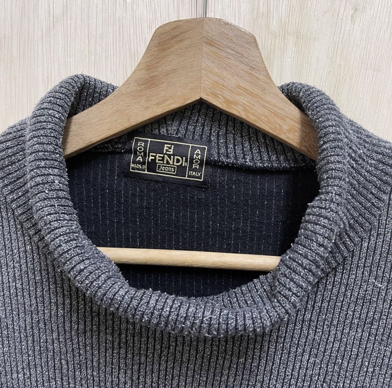 Fendi × Vintage Last Drop🔥Rare🔥FENDI Big Logo Embroidery Long Sleeve Size US L / EU 52-54 / 3 - 7 Thumbnail