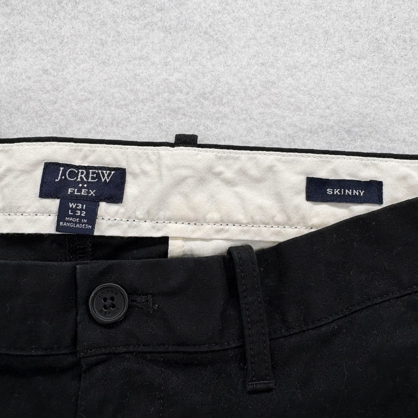 J.Crew J Crew Flex Pants 31x32 Mens Black Skinny Chino Stretch Casual Preppy Workwear Size US 31 - 4 Thumbnail