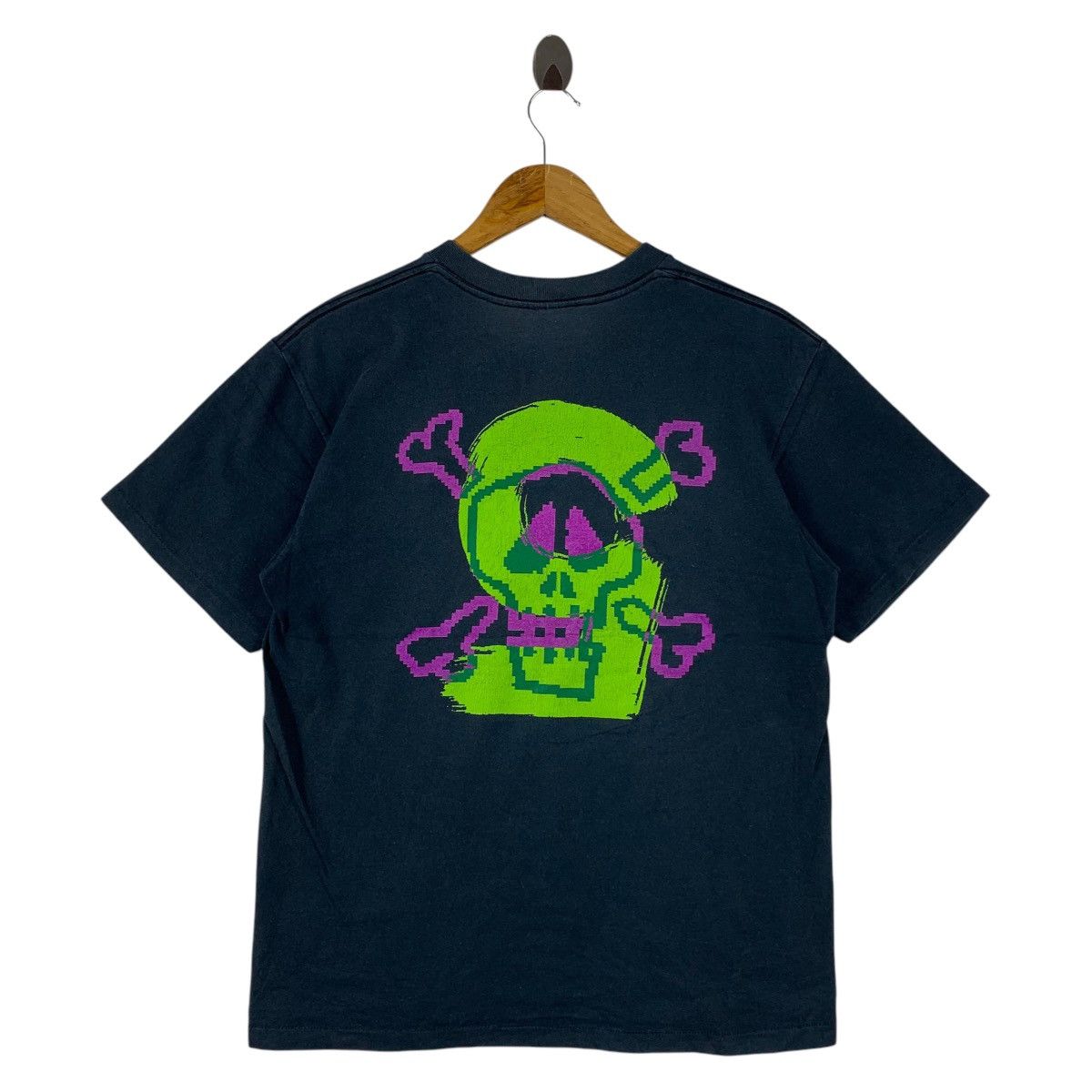 Stussy × Vintage Vintage 90s STUSSY skull big printed streetwear tee Size US M / EU 48-50 / 2 - 4 Thumbnail