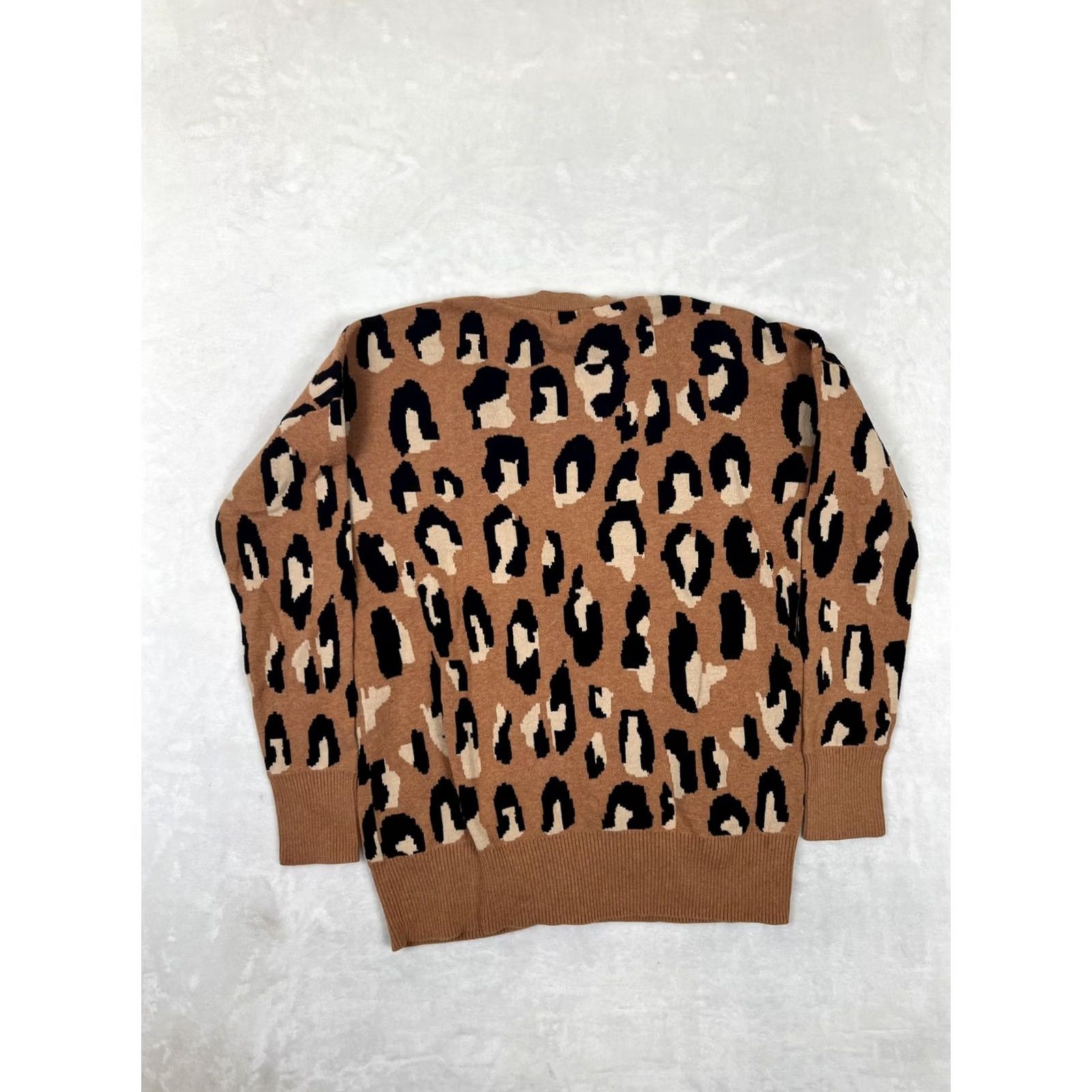Mossimo VINTAGE Mossimo Supply Co. Sweater Womens XL Brown Leopard Print Cardigan Knit Size XL / US 12-14 / IT 48-50 - 5 Thumbnail