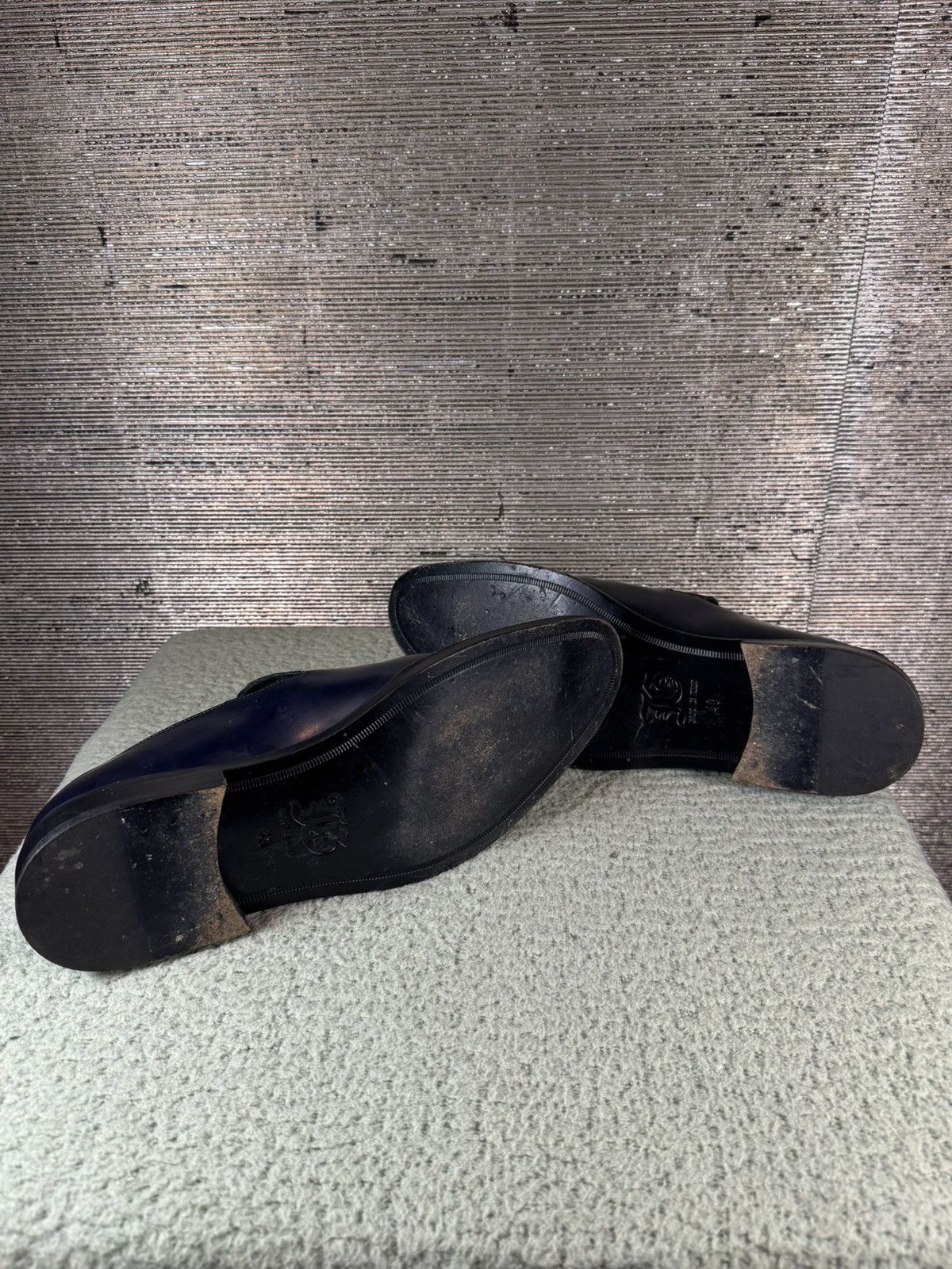 John Galliano John Galliano Navy Blur Leather Flats Size US 10 / EU 43 - 6 Thumbnail
