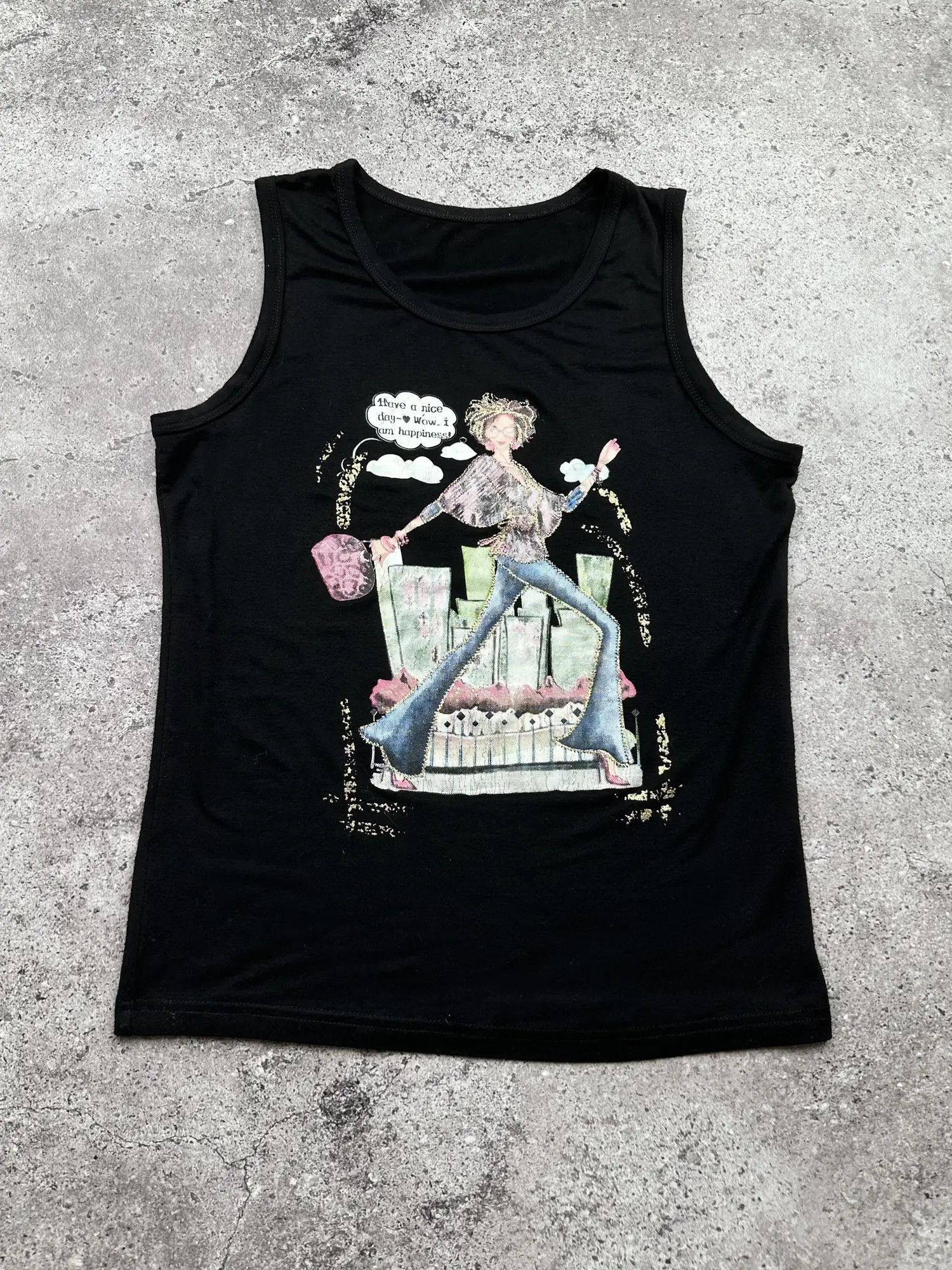 Japanese Brand Vintage Tank Top C306(V358)(E8) Size M / US 6-8 / IT 42-44 - 1 Thumbnail