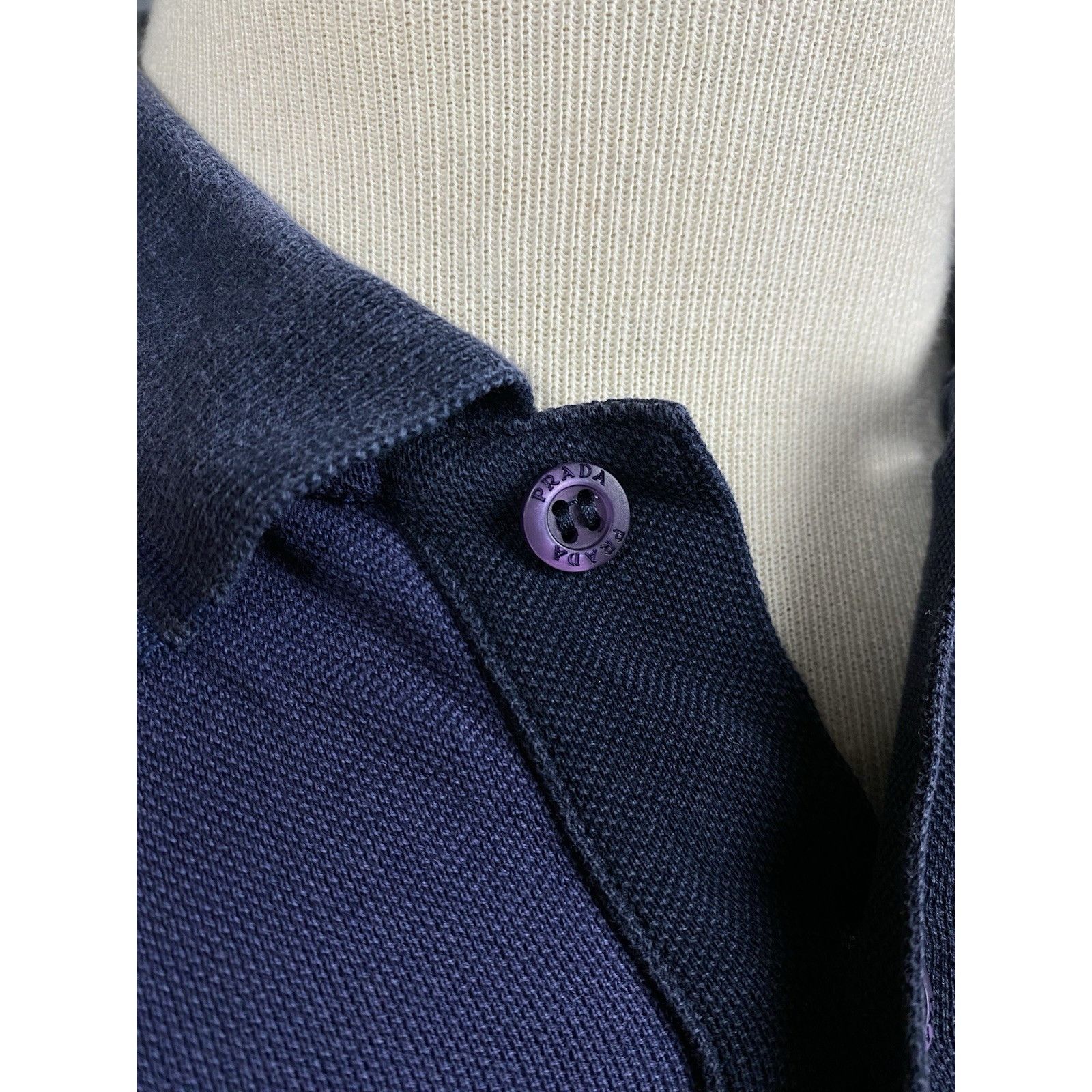 Prada Prada Red Tab Men's Blue Collared Polo Sweater Size S Size US S / EU 44-46 / 1 - 8 Thumbnail
