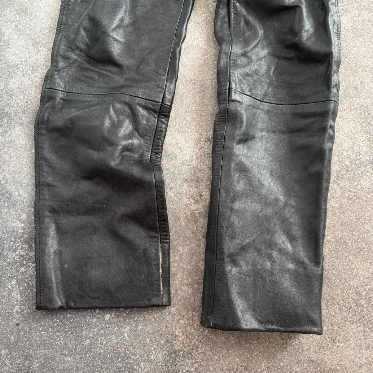 Japanese Brand Vintage Moto Racing Black Leather Pants Size US 30 / EU 46 - 9 Thumbnail