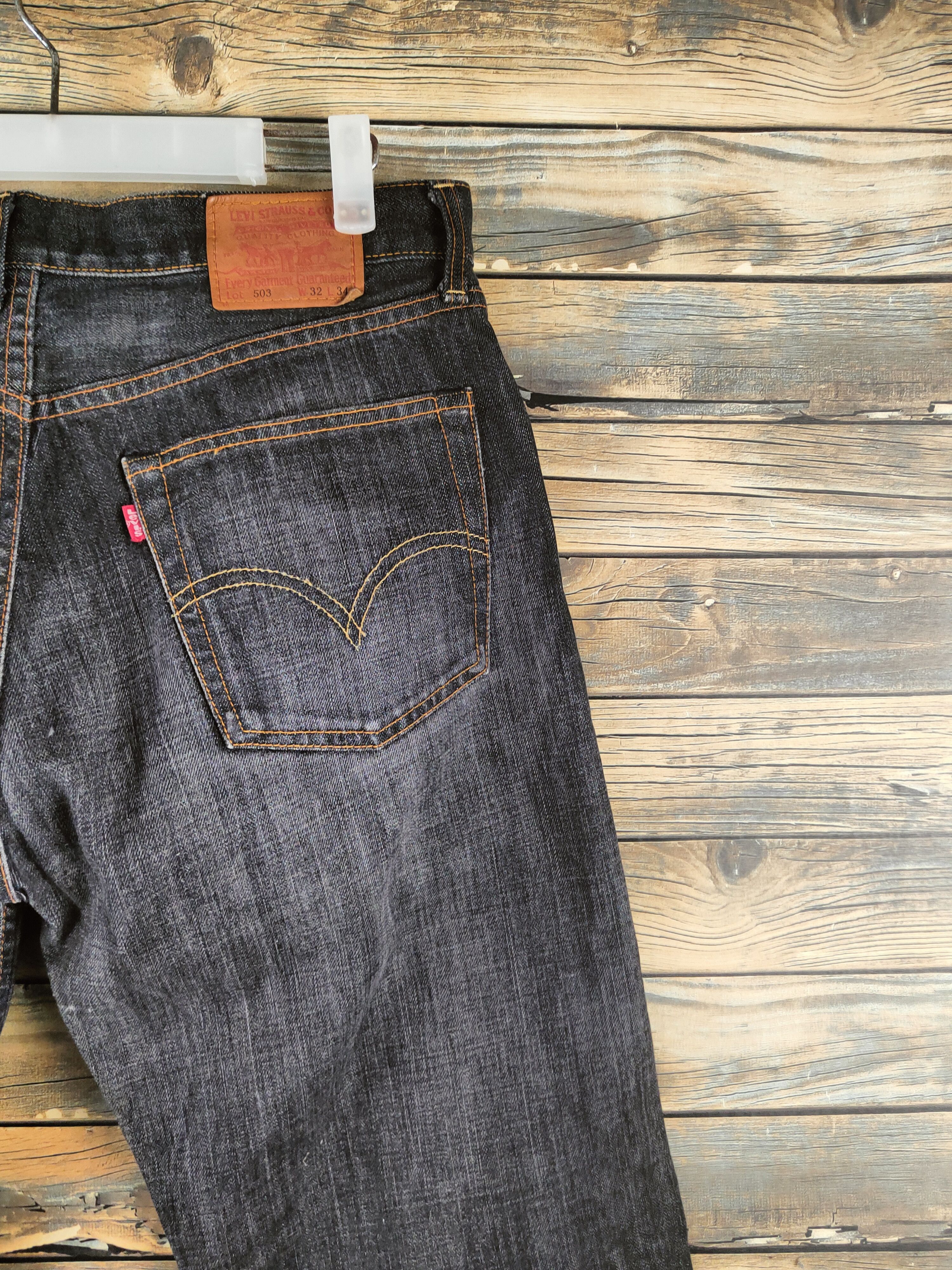 Levi's 503 Levi's Black Distressed Ripped Jeans #S2810 Size US 32 / EU 48 - 11 Thumbnail