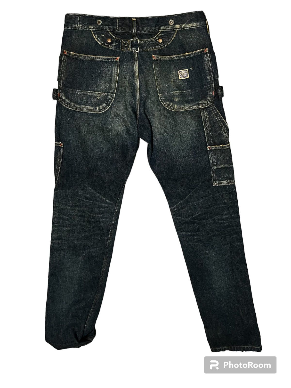 image of 28 VTG Kapital Kountry Union Made Carpenter Jeans Sand Wash in Blue, Men's