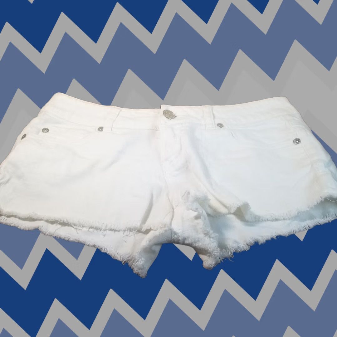 Vintage Celebrity Pink Women's Denim Short Jeans Stretch White Size 1 Juniors Frayed Mens? Size 30" / US 8 / IT 44 - 1 Thumbnail