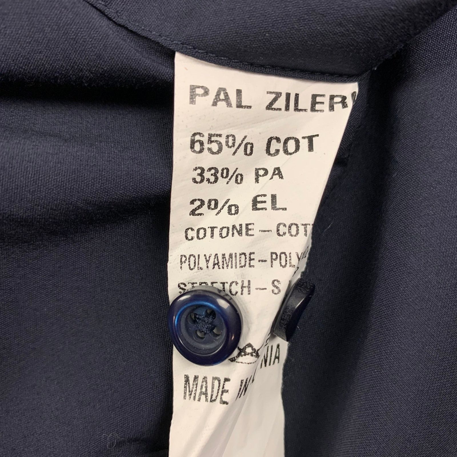 Pal Zileri Size M Navy Cotton Blend Button Down Long Sleeve Shirt Size US M / EU 48-50 / 2 - 4 Thumbnail