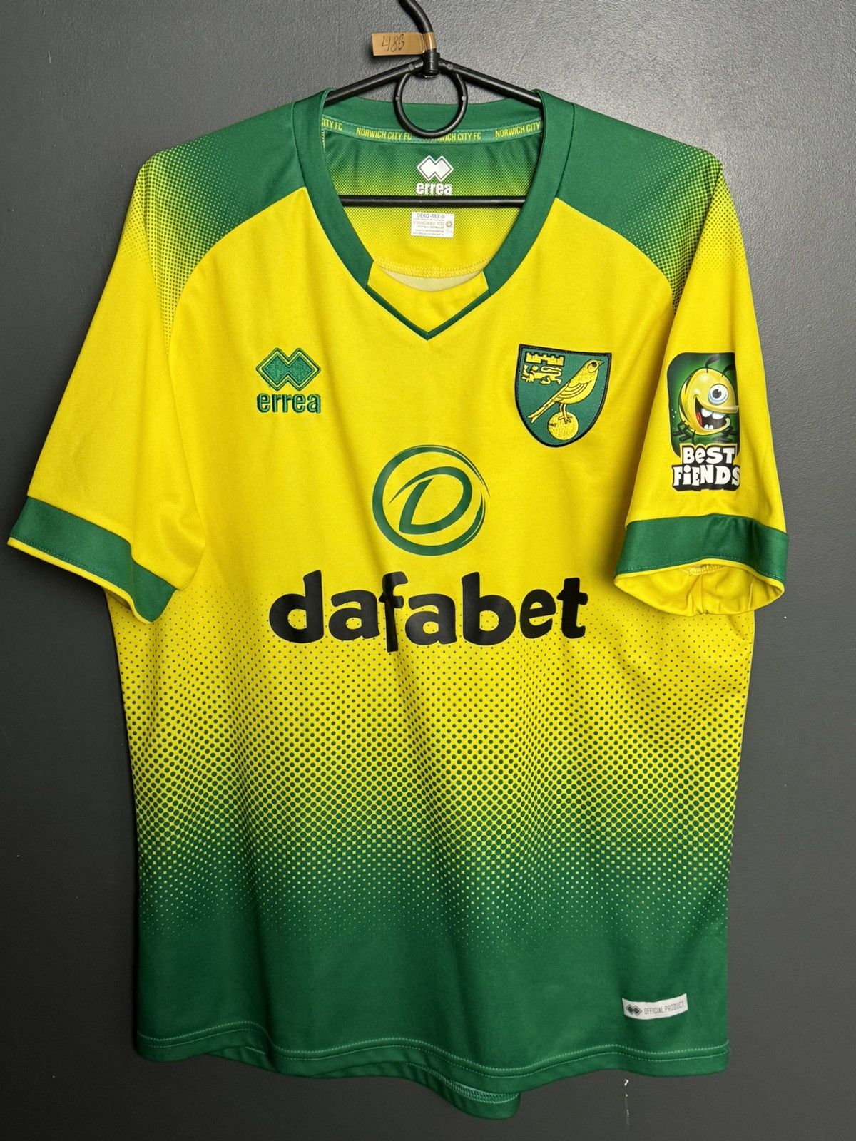 Errea Norwich City 19/20 Home Football Jersey Size US L / EU 52-54 / 3 - 1 Thumbnail