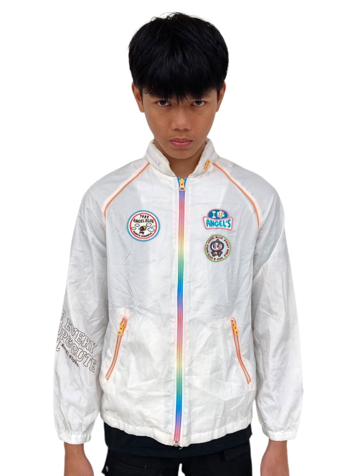 Hysteric Glamour ☠️NEEDGONE☠️90s Angel Blue Lightweight Jacket Rainbow Zip Size US M / EU 48-50 / 2 - 1 Thumbnail