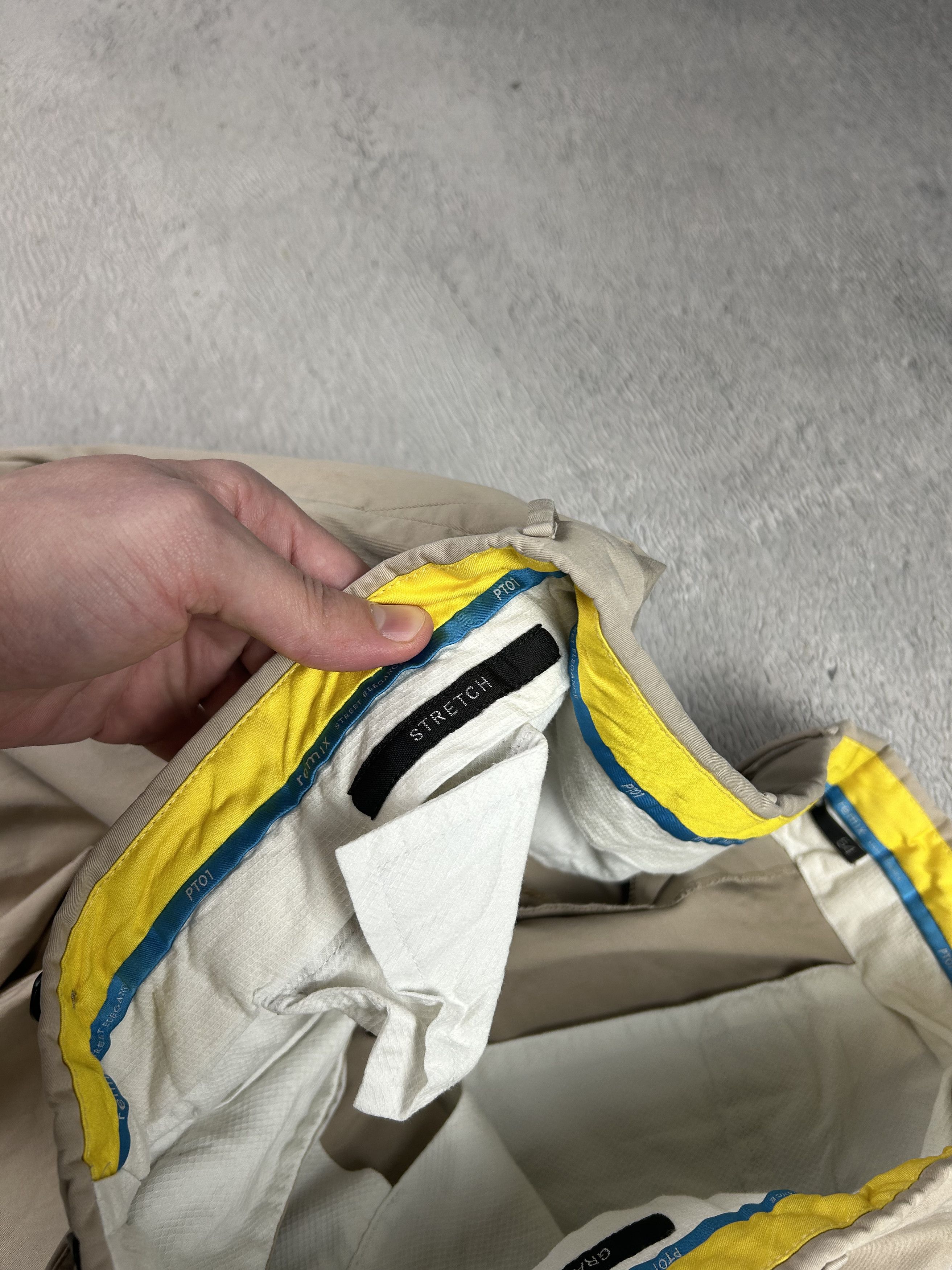 Designer × PT Torino PT01 Pantaloni Torino Pants Stretch Graven Fit Beige Y2K Size US 38 / EU 54 - 11 Thumbnail