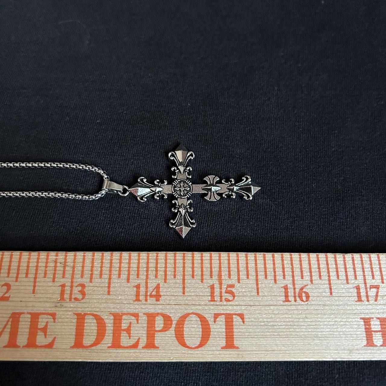 Japanese Brand × Vintage Y2K 2000s Silver Punk Skater Cross-chain Size ONE SIZE - 5 Thumbnail