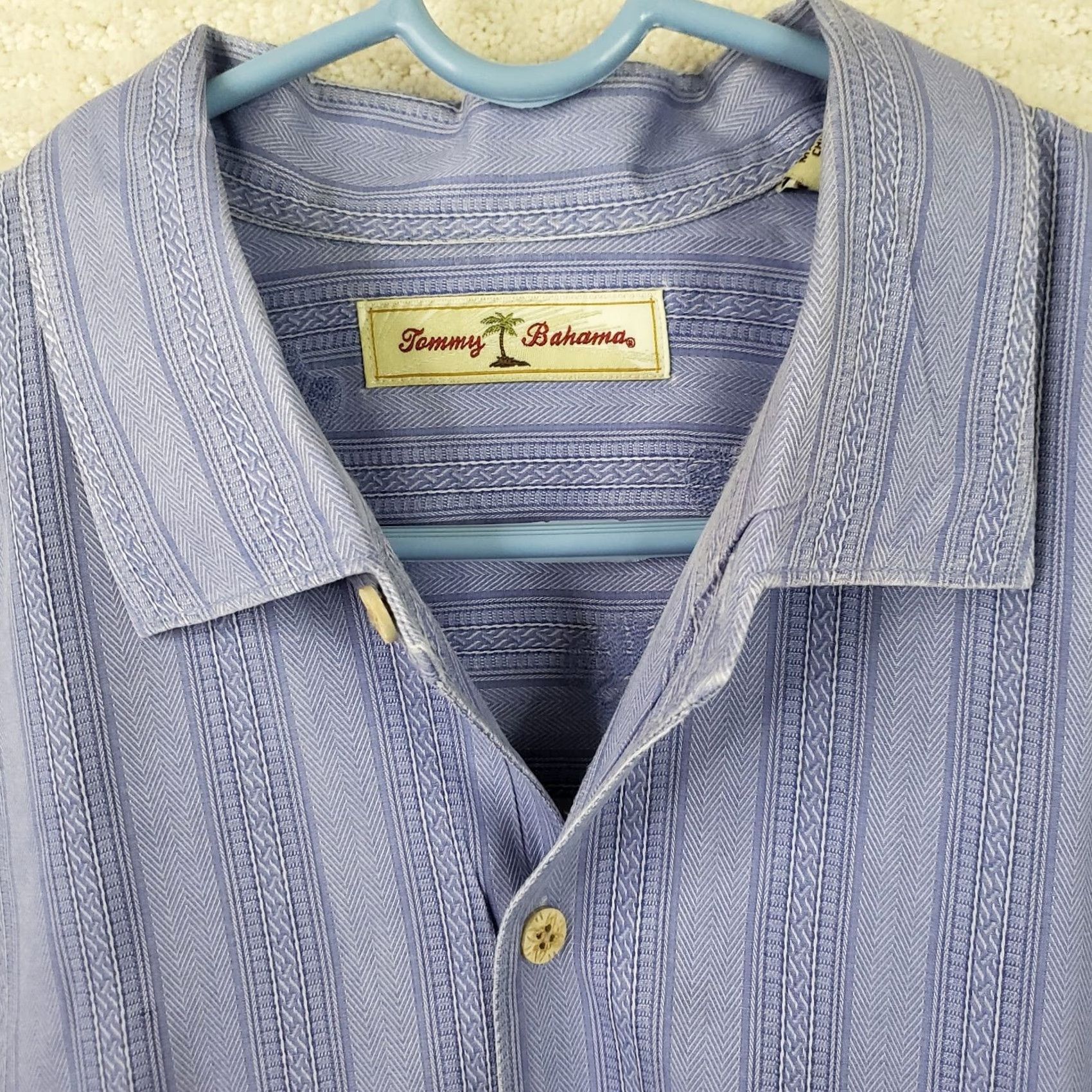 Tommy Bahama Tommy Bahama Silk Button-Down Camp Shirt Blue 2XL Men's Relaxed Regular Short Sleeve Button-Up Size US XXL / EU 58 / 5 - 5 Thumbnail
