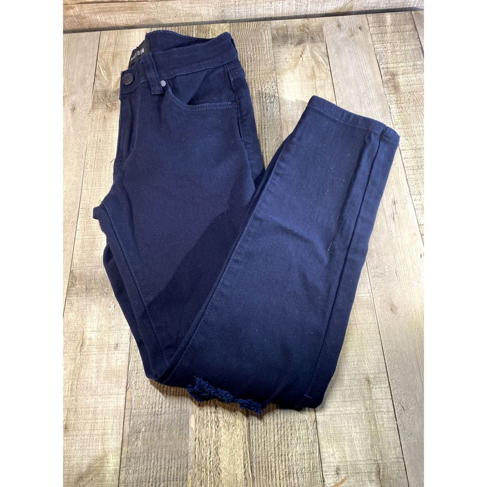 Vintage Platform Jeans Slim Stretch 29x30 Mens Dark Bleach 100 Max Inseam 30 Slim Fit Trousers Men Size US 29 - 3 Thumbnail