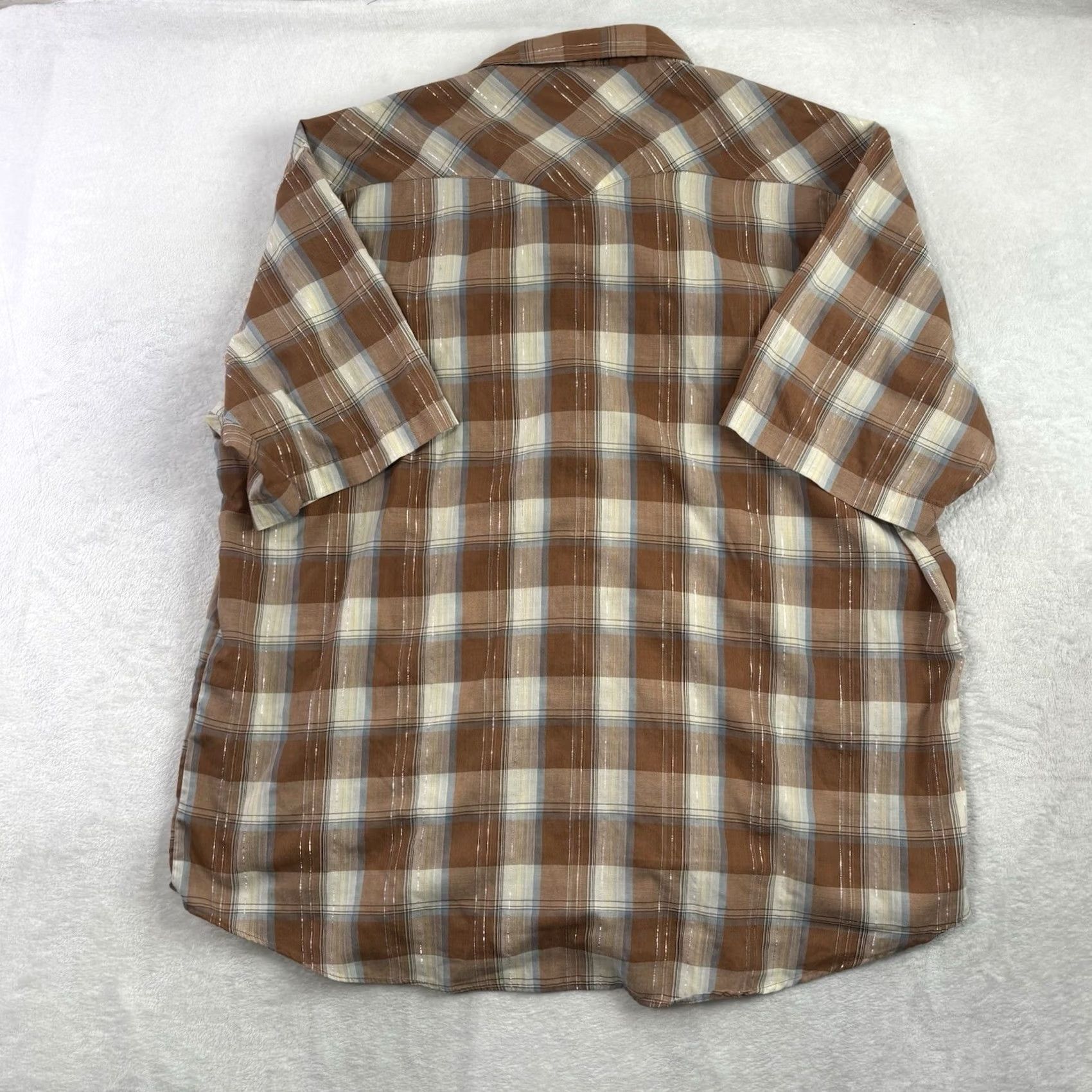 Vintage Dragonfly Western Shirt Mens 2XL Multicolor Plaid Short Sleeve Pearl Snap Button Collared, Men's (Size Xxl) — image 5 of 6