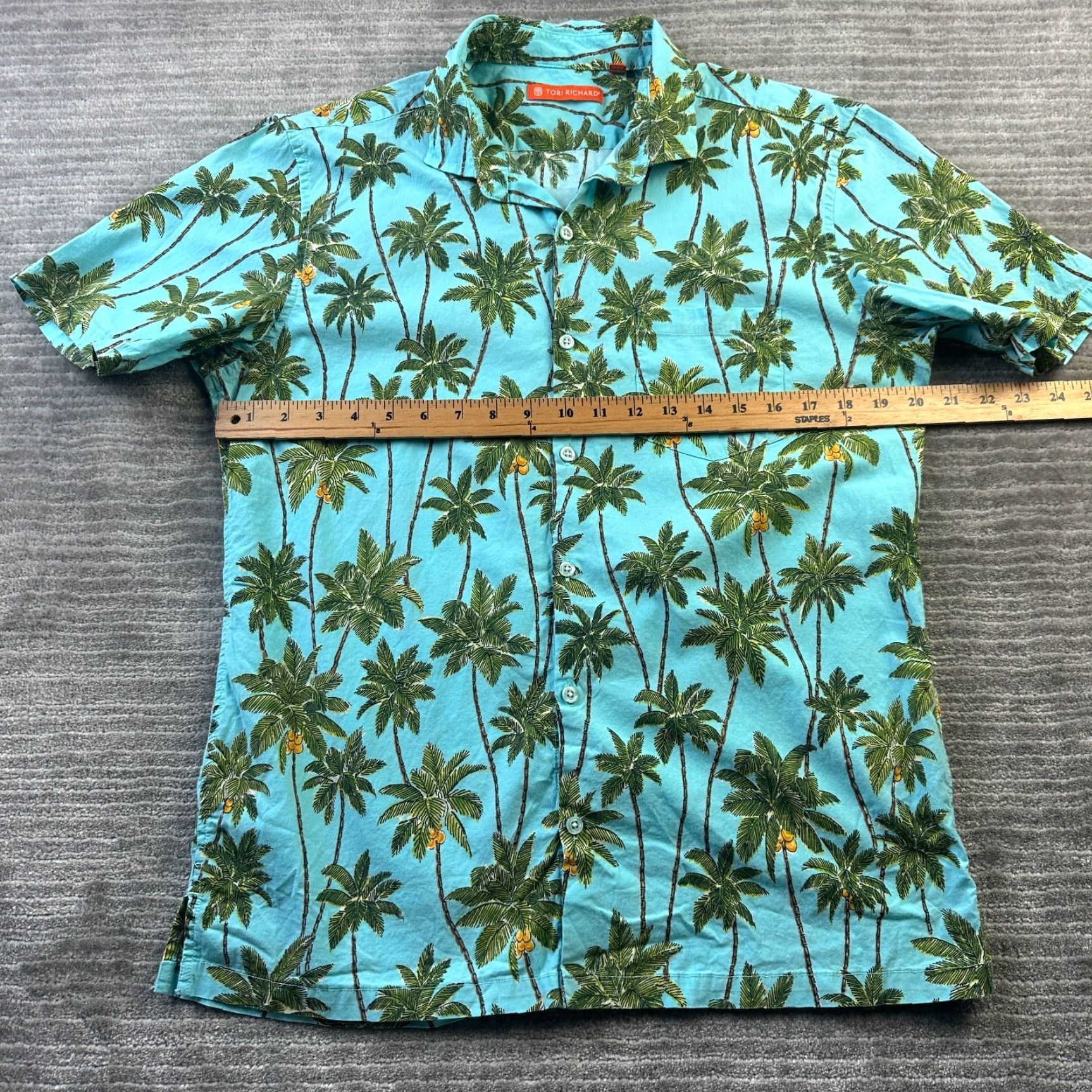 Tori Richard Tori Richard Shirt Mens Medium Blue Teal Geometric All Over Print Button Up Size US M / EU 48-50 / 2 - 7 Thumbnail