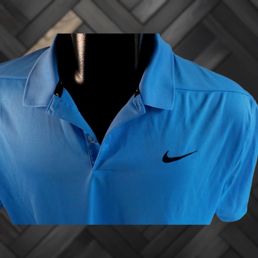 Nike Nike Golf Dri-Fit Polo Shirt XL Blue with Black Swoosh Chest Mens Short Sleeve Polyester Polo Shirt Size US XL / EU 56 / 4 - 1 Thumbnail