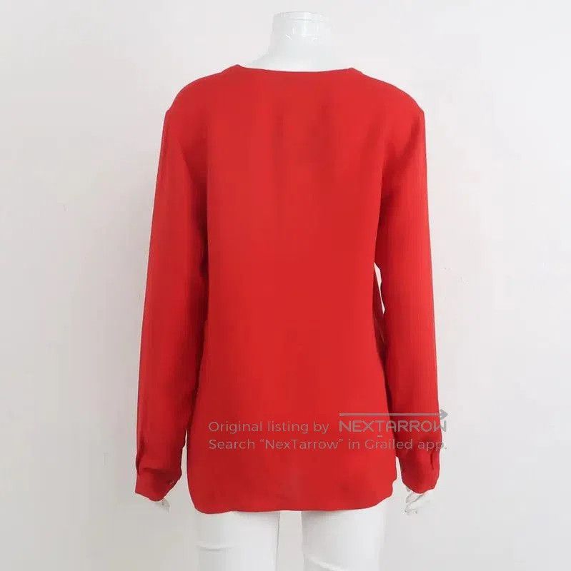 Max Mara MaxMara Red Silk Women's Shirt Size L . Size L / US 10 / IT 46 - 2 Thumbnail