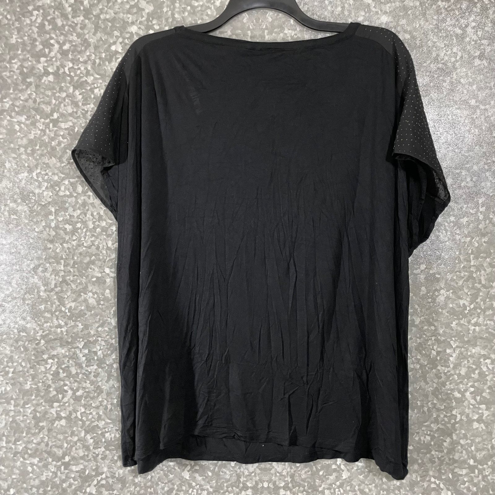 Avenue Avenue Black Plus Size Studded Short Sleeve Top - Size 26/28 Size 4XL / US 24-26 - 6 Thumbnail
