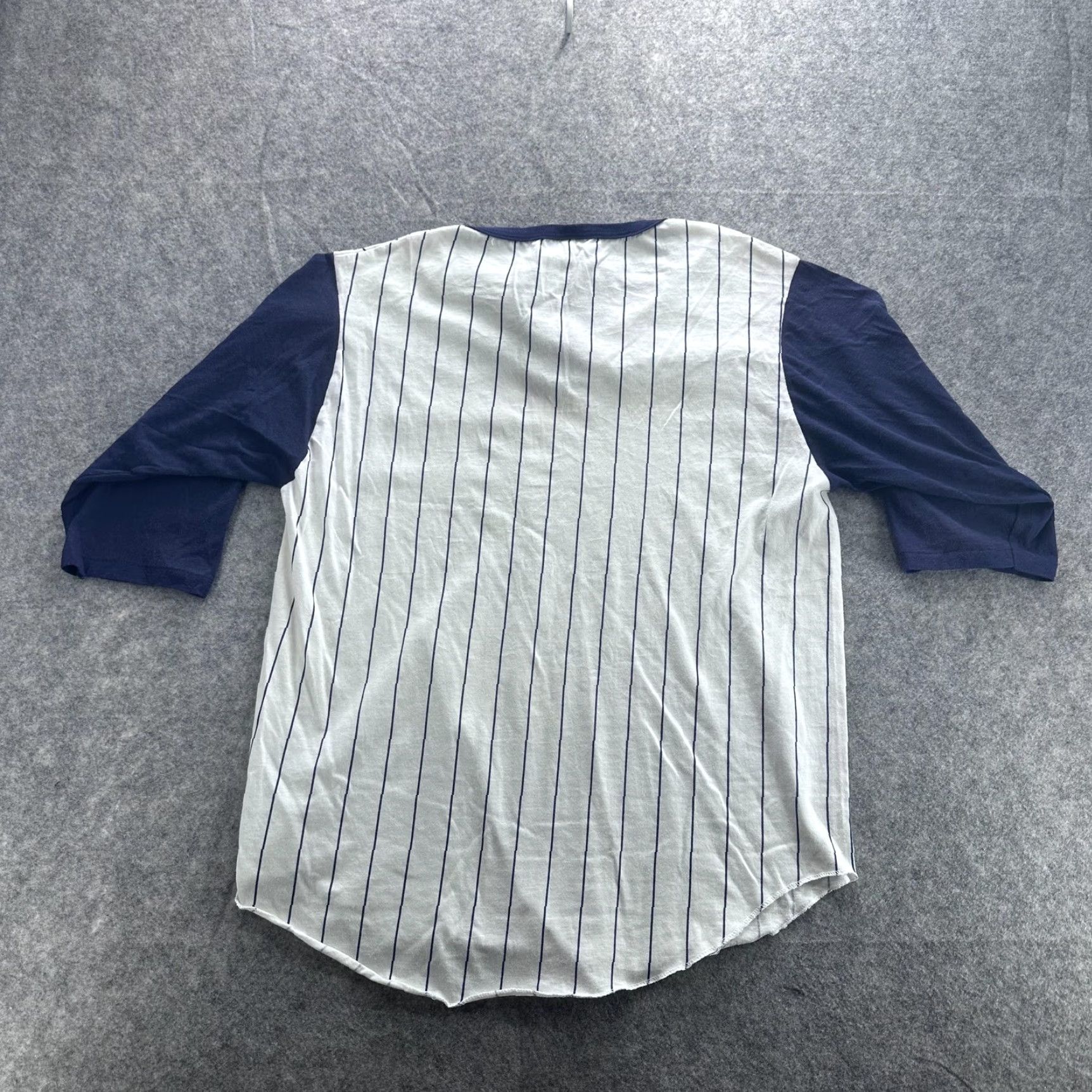 Other Pipefitters Local 562 Shirt Mens Large White Pinstripe Henley Raglan 3/4 Sleeve Size US L / EU 52-54 / 3 - 6 Thumbnail