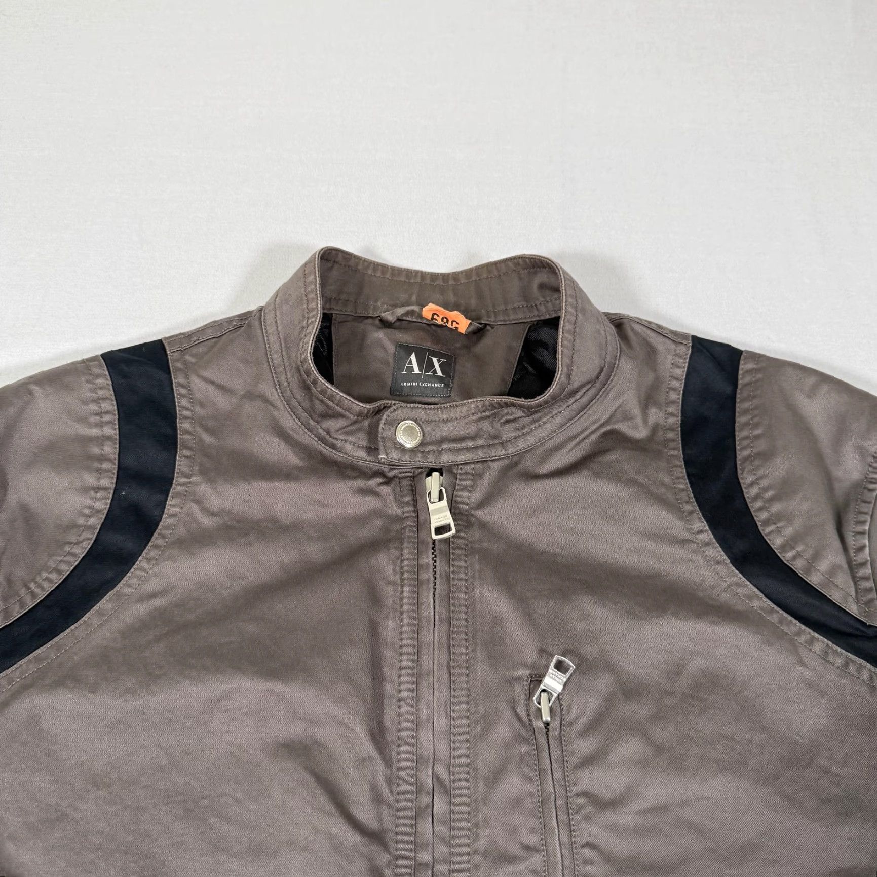 Armani Exchange Armani Exchange Jacket Mens XL Gray Cafe Racer Motorcycle Moto Zip Up Lined Size US XL / EU 56 / 4 - 2 Thumbnail