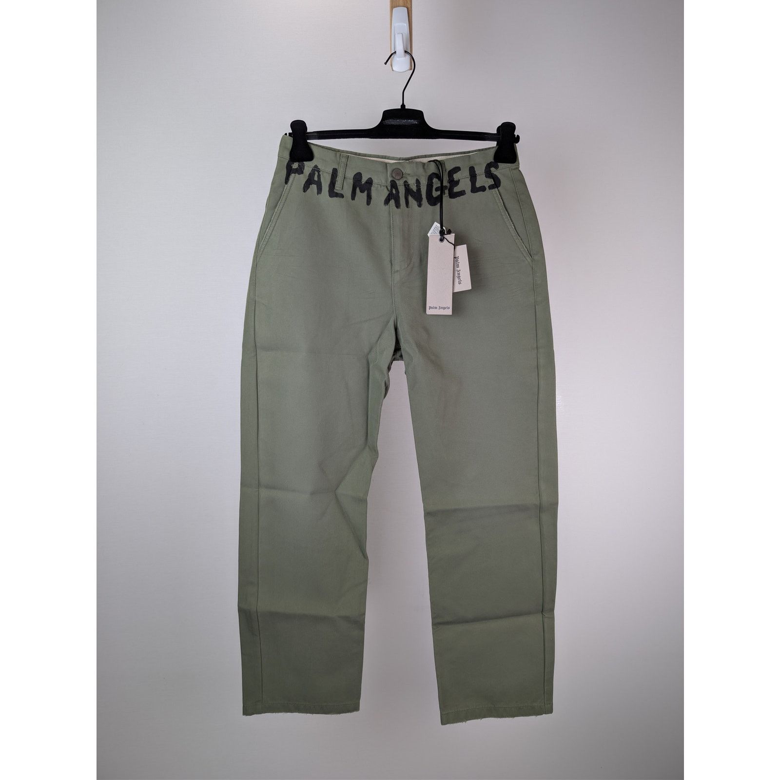 Palm Angels o1rshd1 Seasonal Logo Chino Pants in Military / Black Size US 32 / EU 48 - 2 Thumbnail