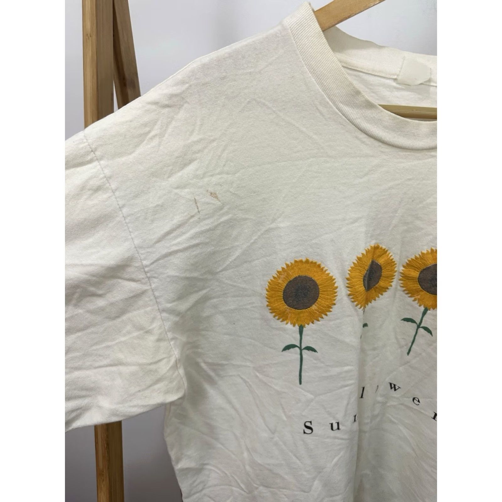 Sunflower VINTAGE 90s Yellow Sunflower Art Flower Flowy Oversized Cotton T-Shirt XL Mens Size US XL / EU 56 / 4 - 7 Thumbnail