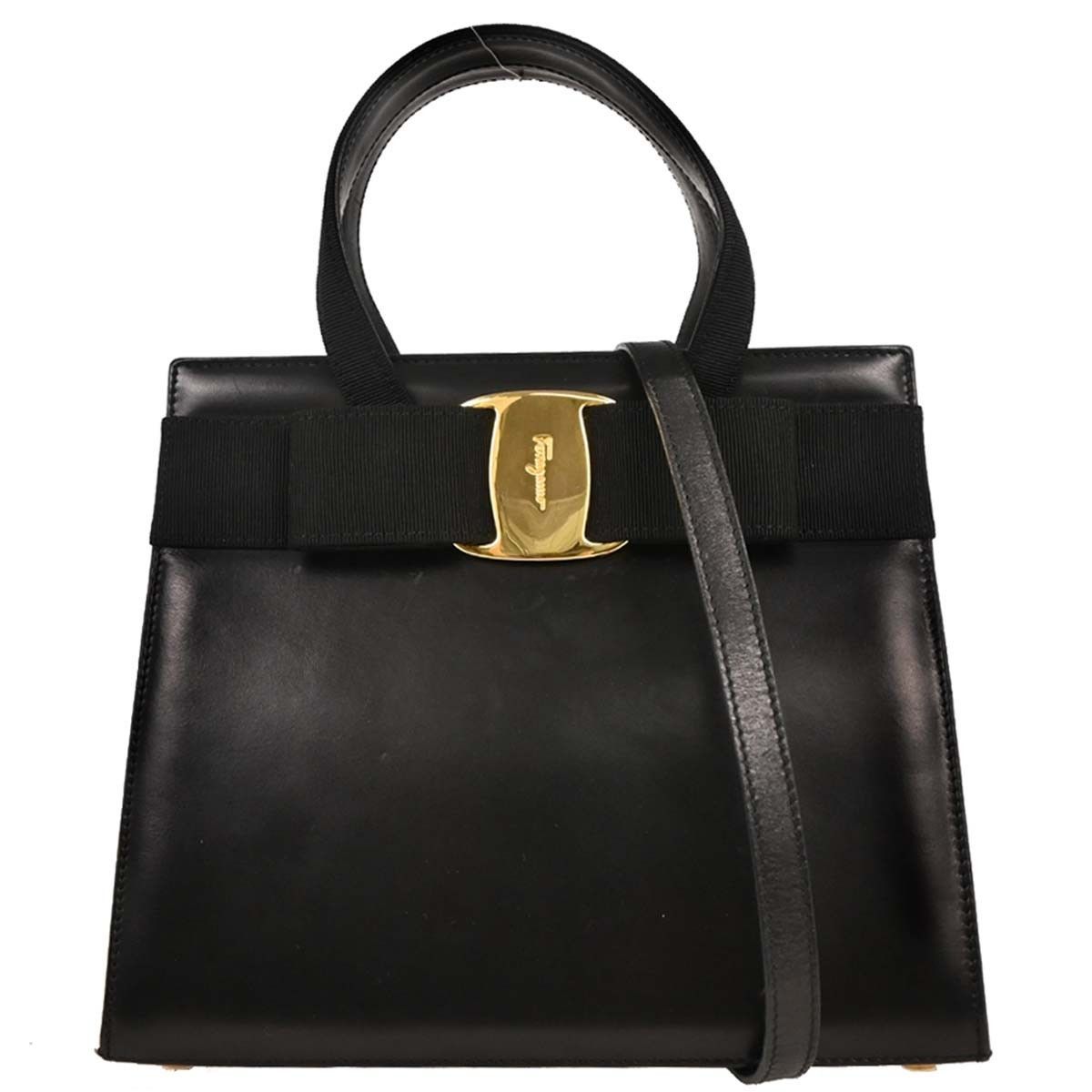 Salvatore Ferragamo Salvatore Ferragamo Convertible Vara Bow Tote Leather Size ONE SIZE - 1 Thumbnail