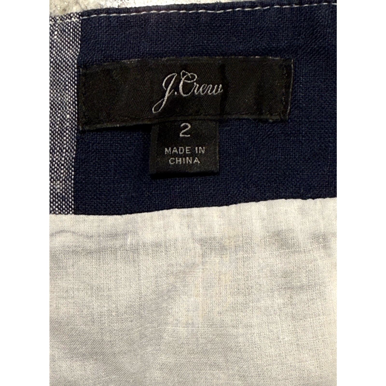 J.Crew VINTAGE J. CREW Gingham Women's Jumpsuit Size 2 Linen Navy/White One-Piece Size 26" / US 2 / IT 38 - 5 Thumbnail
